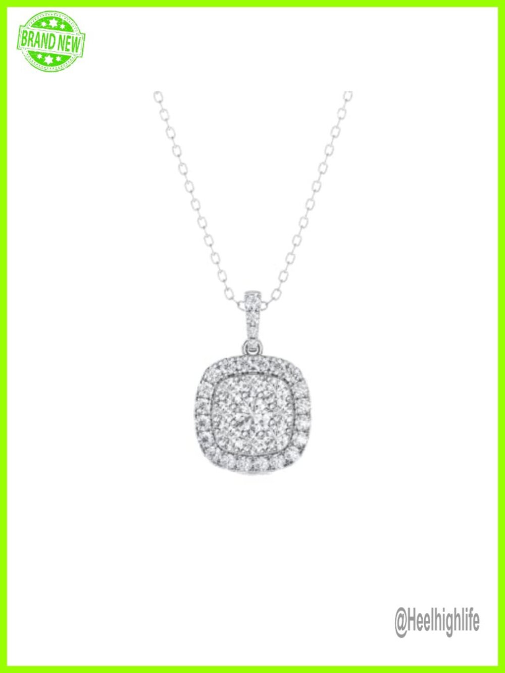 Belacqua 1 Carat Round Lab Grown Halo Diamond Pendant Necklace